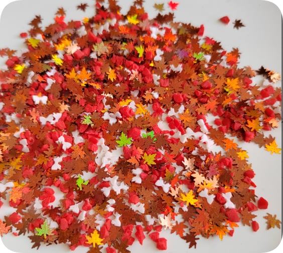 Autumn Maple Leaf Polymer Clay Sprinkles assortment, product code YX3491