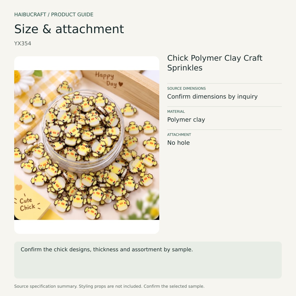 Chick Polymer Clay Craft Sprinkles source specification summary, product code YX354 thumbnail