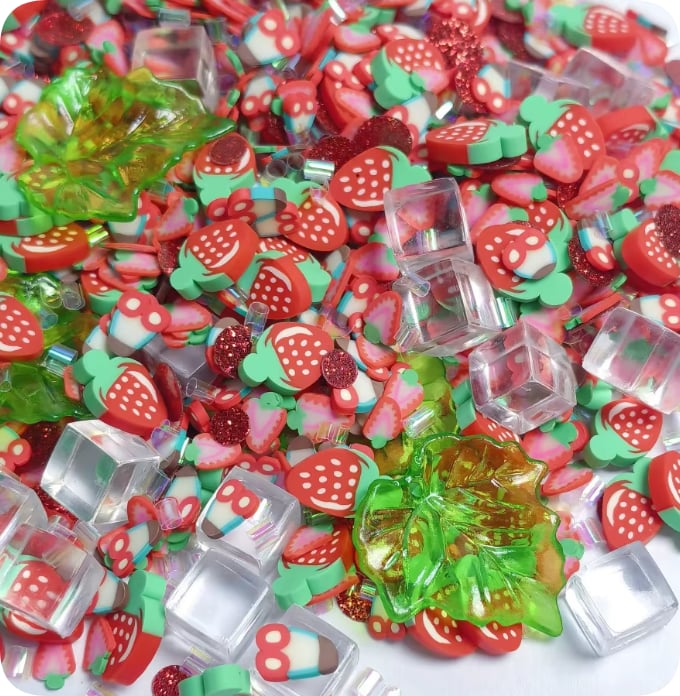 Strawberry Fruit Polymer Clay Sprinkle Mix assortment, product code YX4137