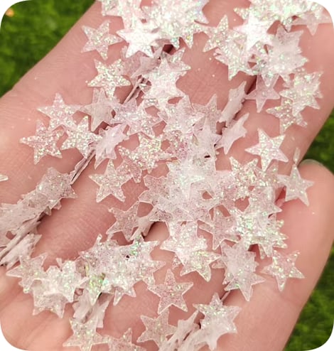 Holographic Star Confetti Sequins clear star sequins reference, product code MA182