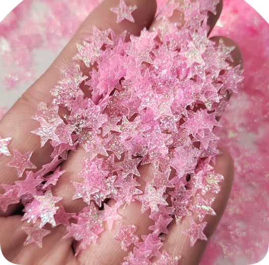 Holographic Star Confetti Sequins pink star sequins reference, product code MA182 thumbnail