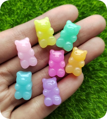 Pastel Gummy Bear Resin Flatback Charms assortment, product code RW2419