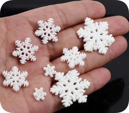 White Glitter Snowflake Resin Charms supplied product reference, product code RW443