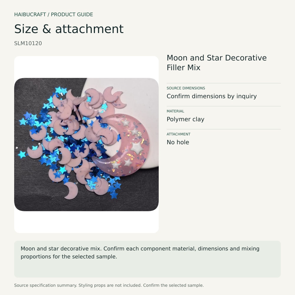 Moon and Star Decorative Filler Mix size and material guide, product code SLM10120 thumbnail