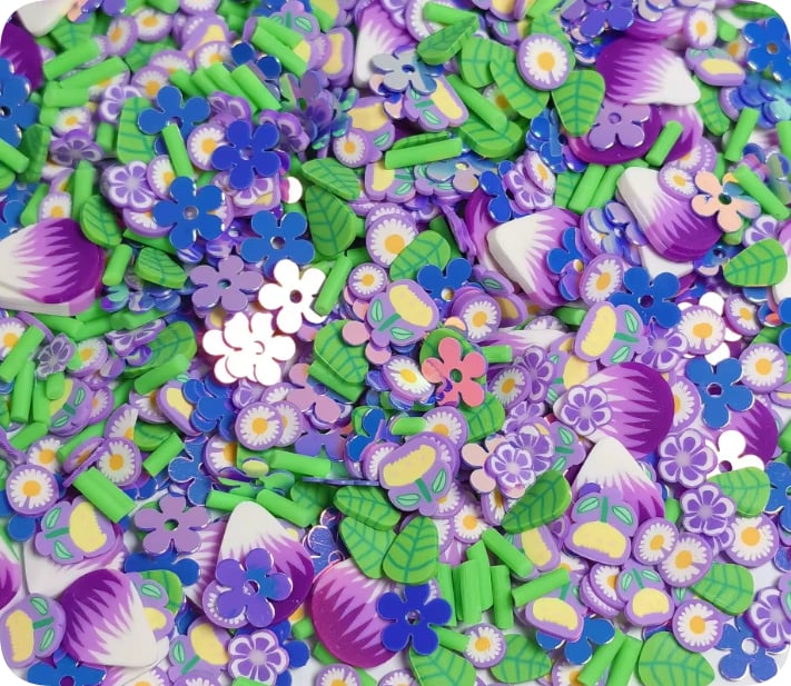 Purple Flower Leaf Decorative Sprinkle Mix assortment, product code YX4157