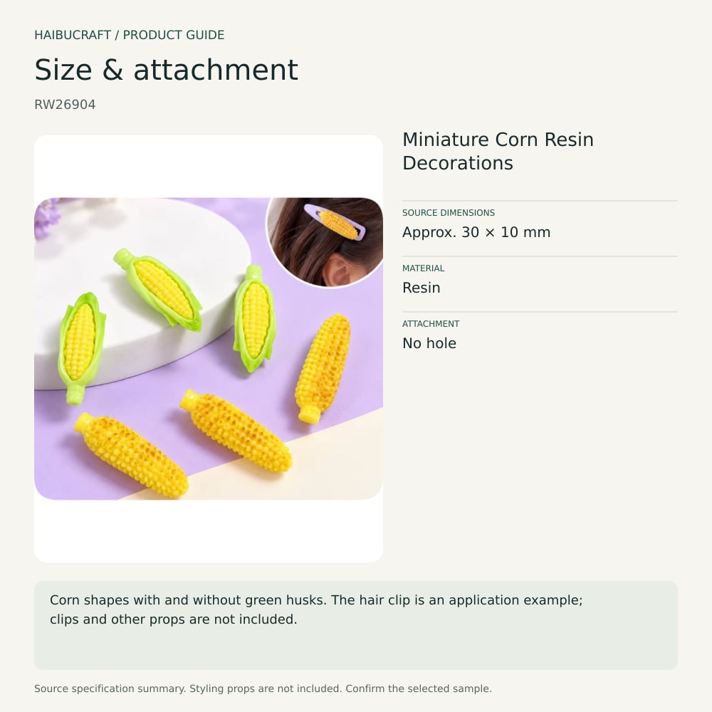 Miniature Corn Resin Decorations size and material guide, product code RW26904 thumbnail