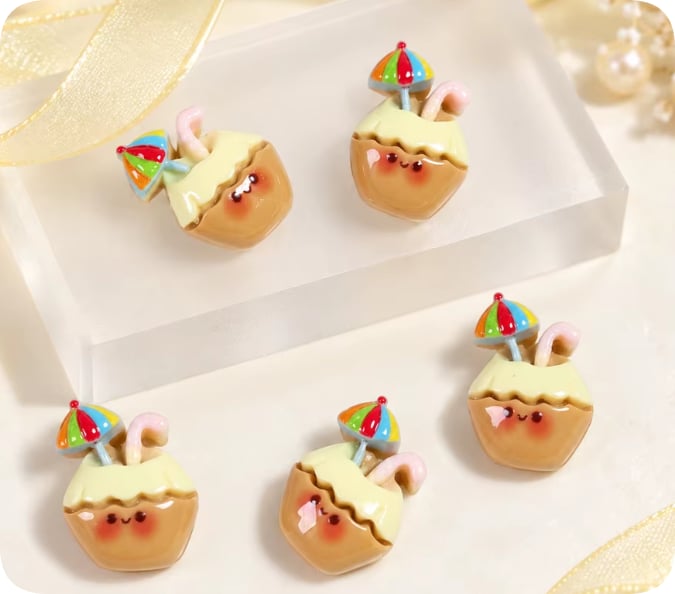 Coconut Drink Resin Decorations assortment, product code RW26905