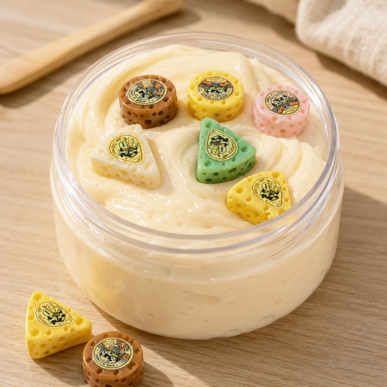RW26740 cheese resin charms in slime application