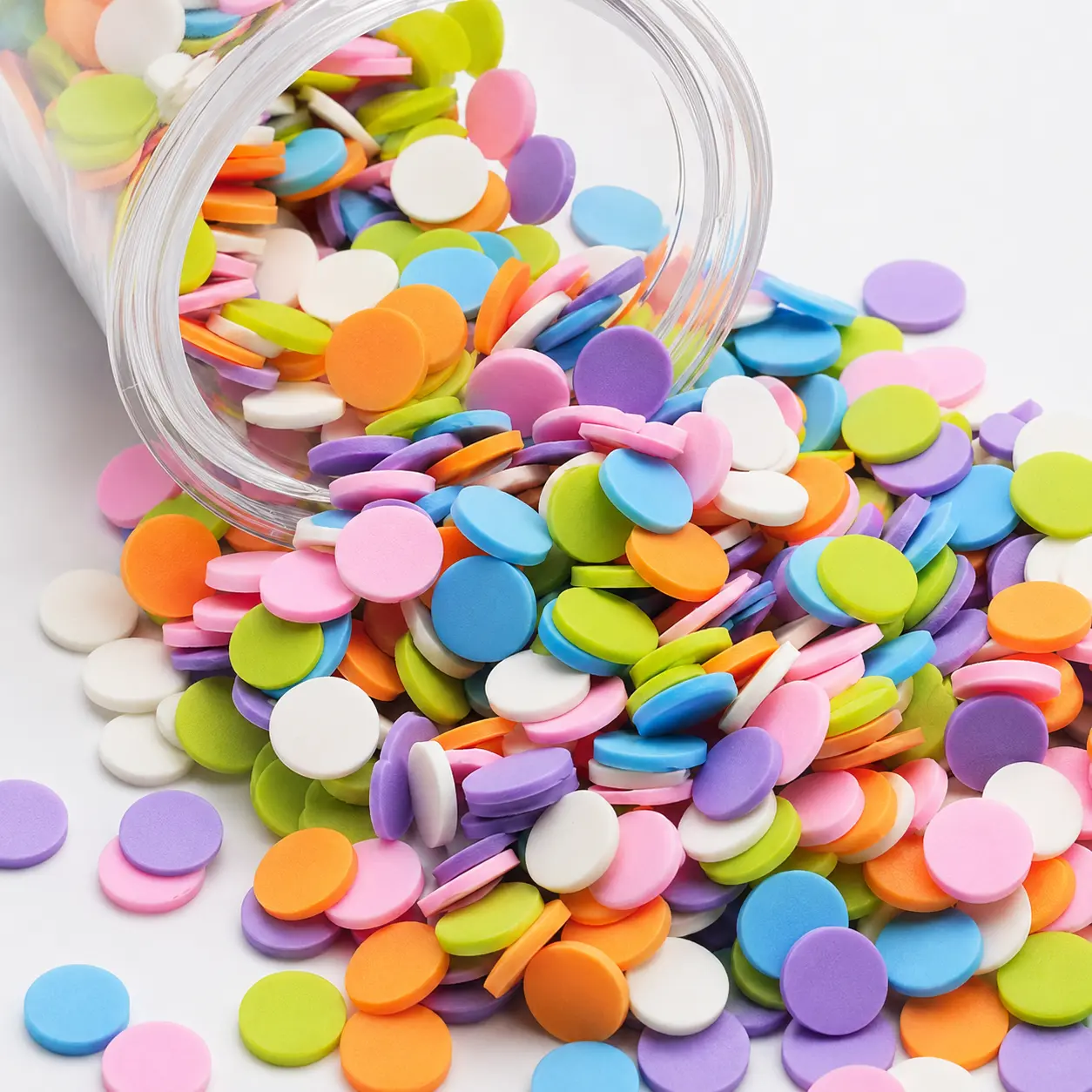 Colorful candy round polymer clay slices wholesale, product code YX043