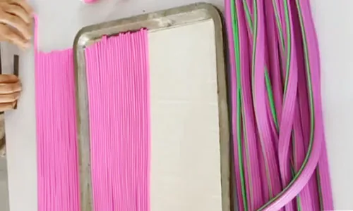 Colored polymer clay rods prepared by hand